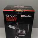 Mueller 12-Cup Drip Coffee Maker - Borosilicate Carafe, Auto-Off, Reusable Filter, Anti-Drip, Keep-Warm Function, Clear Water Level Window Coffee Machine, Kitchen Essentials & Accessories (Black)
