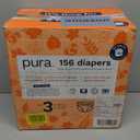 Pura Hypoallergenic Diapers, Size 3 (9-20 lbs) Monthly Pack, Overnight, up to 12 Hours Leak Protection, Suitable for Sensitive Skin, TCF, Super Soft Organic Cotton, 6 Packs of 26 (156 Baby Diapers)