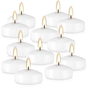 12 pcs 2-inch Floating Candles, Pink, smokeless and unscented, Burns continuously for 5-6 Hours, be Good for Holidays, Weddings, Vacations, and Home Decor