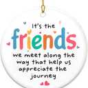 2 x Friendship Gifts for Women Friends - BFF Christmas Ornaments & Decorations - Ceramic Ornaments