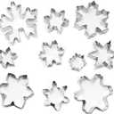 Snowflake Cookie Cutters Set of 10 pcs, Stainless Steel Snowflake Shaped Christmas Holiday Baking Molds for Fondant & DIY Crafts