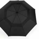 MRTLLOA Extra Large Golf Umbrella, 54/62/68/72 Inch Automatic Open, Oversize Double Canopy Vented Windproof Waterproof Sports Stick Umbrellas for Rain (Black)