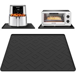 Silicone Heat Resistant Mat For Air Fryer,17.7''x15''Heat Resistant Mats for Countertop Protector,Silicone Air Fryer Mat Compatible with Ninja,Cosori,Chefman,etc-Black