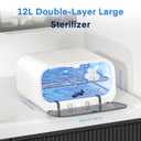 Yofuly Sterilizer for Esthetician, 12L Double-layer Large Sterilizer for Nail Tools, Multi-Functional Nail Cleaner Box, Large Capacity Cleaning Cabinet for Home Use, Barbers, Beauty Salons, and Spas