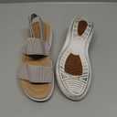mysoft Women's Walking Sandals Comfortable Air Cushion Platform Elastic Ankle Strap Open Toe Ourdoor Summer Shoes (Size 6 Wide, Light Grey)