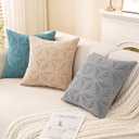 SYSLOON Decorative Throw Pillow Covers 18x18 Inch Set of 2,Pillow Covers for Couch Square Pillow Covers Home Decor Living Room Bed,Beige Yellow