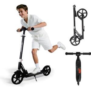 Nattork Scooter for Kids 6+, Teens & Adults - Max Load 220LB, Foldable, Lightweight, Adjustable Height, 8-Inch Wheels Kick Scooter for Boys Girls