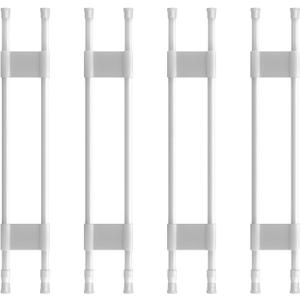 4 Sets Double RV Refrigerator Bars,RV Tension Rods with Adjustable Length 19.5-36.7'', Non-Slip RV Refrigerator Bars for Camper Refrigerator,Kitchen,Closet, Bookshelf,Cupboard-White
