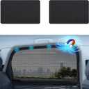 Aokway Magnetic Car Window Shades, 2Pcs Double-Layer UV Protection Car Curtains for Rear Side Window Sun Shade, Universal Fit for Baby, Driver (Black, Rear 2pcs)