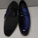 Bruno Marc Men's Tuxedo Patent Loafers Classic Velvet Slip-on Dress Shoes (11, Blue)