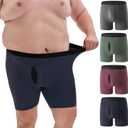 Men's Big and Tall XL-5XL Boxer Briefs Cotton Stretch Underwear Moisture Wicking Soft Briefs 4-Pack (XX-Large)