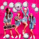 Haull 8 Pcs Large Disco Ball Set Silver Mirror Disco Reflective Ball with Hanging Ring Party Ornament Decoration for Stage Club Ballroom Dance Hall Wedding Prom Props(8'', 6'', 4'')