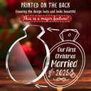 Our First Christmas Married Ornament 2025  Newlywed Gifts for Couples  Glass Wedding & Engagement Party Decoration for Women, Fianc, Bride-to-Be, Newlyweds  Christmas Tree Keepsake Decor