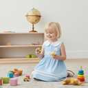 Toddler Girl Dress Baby Girls Button-up Polo Uniform Dresses 2 Pieces Summer Tennis Ruffle Sleeve Clothes Size 2T-8T