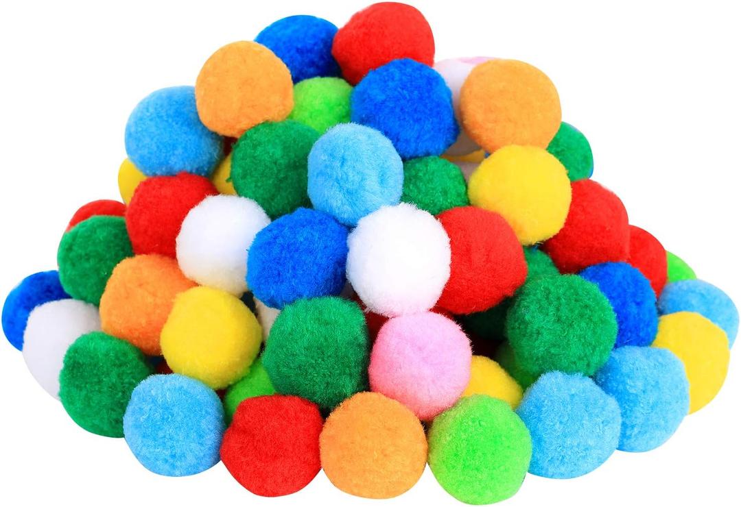 Very Large Assorted Pom Poms for DIY Creative Crafts Decorations, Assorted Colors (100Pack 2 Inch)