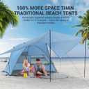 Elegear CumbreX Beach Tent with 360 Removable Canopy, 4-6 Person Pop Up Sun Shade Shelter, UPF 50+ Automated Installation Double Silver Coating Portable Lightweight Beach Cabana for Beach/Outdoor