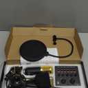 Podcast Equipment Bundle, BM-800 Mic Kit with Live Sound Card, Adjustable Mic Suspension Scissor Arm, Metal Shock Mount and Double-Layer Pop Filter for Studio Recording & Broadcasting