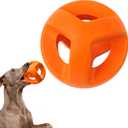 Fida Natural Rubber Dog Balls for Aggressive Chewers, Durable Dog Chew Toys for Large Dogs, Interactive Fetch & Tug of War Toys for Medium Large Breed Non-Toxic Dish Washable,4.5 * 4.5"