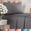 Twin Size 3 Piece Sheet Set - Comfy Breathable & Cooling Bed Sheets Set - Hotel Luxury Bedding for Women, Men, Kids, Teens, Boys & Girls - Deep Pockets, Ultra-Soft, Wrinkle Free - Oeko-Tex - Dark Grey