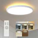 Roomratv Ceiling Light Flush Mount with Night Light, 36W Light Fixture with Remote Control, Full CCT and Brightness Adjustable, 18Inch Led Ceiling Light for Kitchen, Office, Kids Room (White)