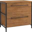 Sauder Iron City Lateral File, Checked Oak Finish