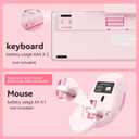Wireless Keyboard and Mouse Combo, Full-Size USB Keyboard with Back Stand, 2.4GHz Wireless for Desktop, Laptop and Computer