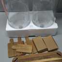 2 PCS 1.5 Gallon Drink dispenser, Glass Beverage Dispenser With Wood Stand, Large Water Drink Dispensers for Parties With Stainless Steel Spigot, Ideal for Lemonade,Juice, Tea, and Party Drinks