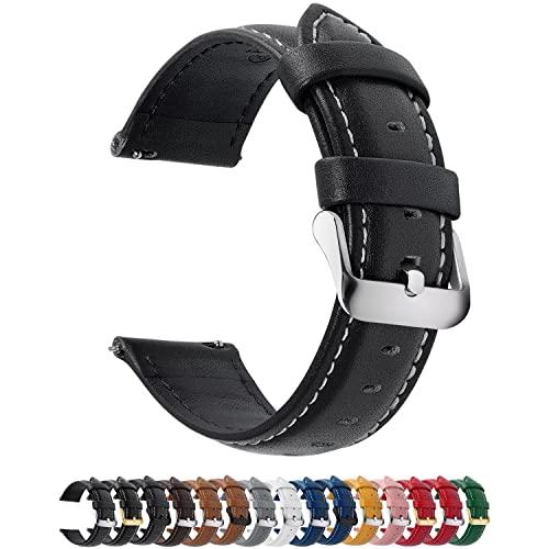 Fullmosa Watch Band, Quick Release Leather Watch Strap for Men Women, Replacement Bands Width 14mm