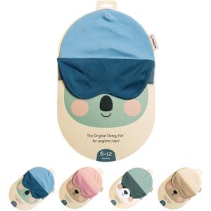 The Original Baby Sleep Mask & Soft Eye Shade  Newborn, Sun Hat & Beanie  Travel & Baby Gifts (6-12 Months, Blue)