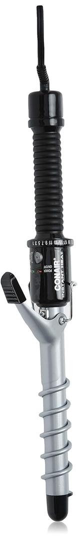 Conair Instant Heat Spiral 3/4-Inch Curling Iron, spiral guide on barrel to help achieve spiral curls for use on short to medium hair