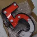 Mudder Red and White Light up Numbers Party Decorations, LED Anime Cartoon Pattern Glowing Numbers, Birthday Table Centerpieces Cartoon Animated Birthday Party Supplies, 8.58 x 5.2 Inches(5)