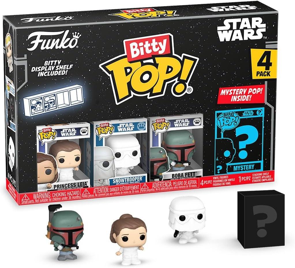 Funko Pop Bitty: Star Wars - Princess Leia, Snowtrooper, Boba Fett & Mystery Chase Figure - (Styles May Vary) and A Surprise Mystery Mini Figure - 0.9 Inch (2.2 Cm) Collectable - Gift Idea