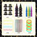 62 Pcs Neon New Year's Eve Party Supplies 2026 Hat Kit for 26 Guest Glow in The Dark Party Supplies Neon Hats, Headbands, Horns, Necklaces for Nye Party Supplies, Happy New Year Eve Neon Decor