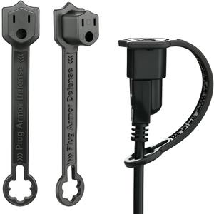 Outdoor Plug Cover, Waterproof Extension Cord Plug Protector for 2 & 3 Prong 120V Outlets - 2 Pack Weather Proof Exterior End Cap for Outside Electrical Plugs, Black