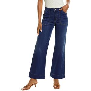 ZESICA Wide Leg Jeans for Women Trendy High Waisted Strechy Loose Straight Denim Pants with Pockets (16, Darkblue)