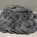 NORD ECO Luxury 1000GSM Faux Rabbit Fur Throw Blanket, Super Heavy Warm Cozy Blankets for Couch Bed Sofa, Bubble Plush Fuzzy Elegant Soft Reversible Mink Blanket for Living Room Bedroom, Grey