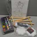 VALLSIP Paint and Sip Party Kit for Couples Date Night Painting Set with 2 Pre-Drawn Canvases 8 Acrylic Paints 6 Brushes & Apron Beginner Friendly Art Kit for Girls Night or Bachelorette Party