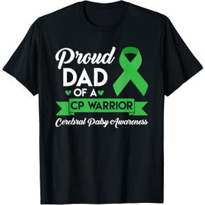 Proud Dad Of A Cerebral Palsy Warrior CP Awareness T-Shirt 2 XL
