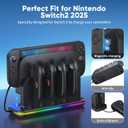 RGB Charger Dock for Nintendo Switch 2 2025- with Cooling Fan,8 in 1 Switch 2 Chagrer Dock for Joycon 2/1, Dual-Direction Charging, LED Indicators, Magnetic Charge Switch2 Accessories