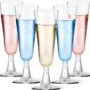 GuanQiao Plastic Champagne Flutes 20 Pack, 5.5 Oz Clear Disposable Plastic Champagne Glasses, Wine Glasses Cups for Wedding Celebration Birthday Party Wine Tasting New Years Eve Party Supplies