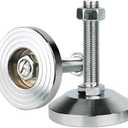 Machine Leveling feet, Heavy Duty Leveler Leg 3.15" Dia. Base, Leg Leveler M16 Thread, 3300 Lb Capacity,Capacity for Workbench, Machine, Cabinet (D80xM16x80,2 Pack,Silvery)
