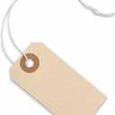 Paper Tags with Strings Attached Elastic- #1, 2 3/4 x 1 3/8, Box of 500 Manila Shipping Label Tags with Elastic String and Reinforced Hole