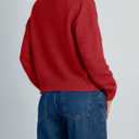 Trendy Queen Cropped Cardigan Sweaters for Women Lightweight Y2k Fall Outfits Spring Fashion Clothes 2026 (Medium, Red)