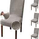 Genina Chair Covers for Dining Room Set of 4 Dining Chair Cover Stretch Kitchen Parsons Chair Covers, Taupe