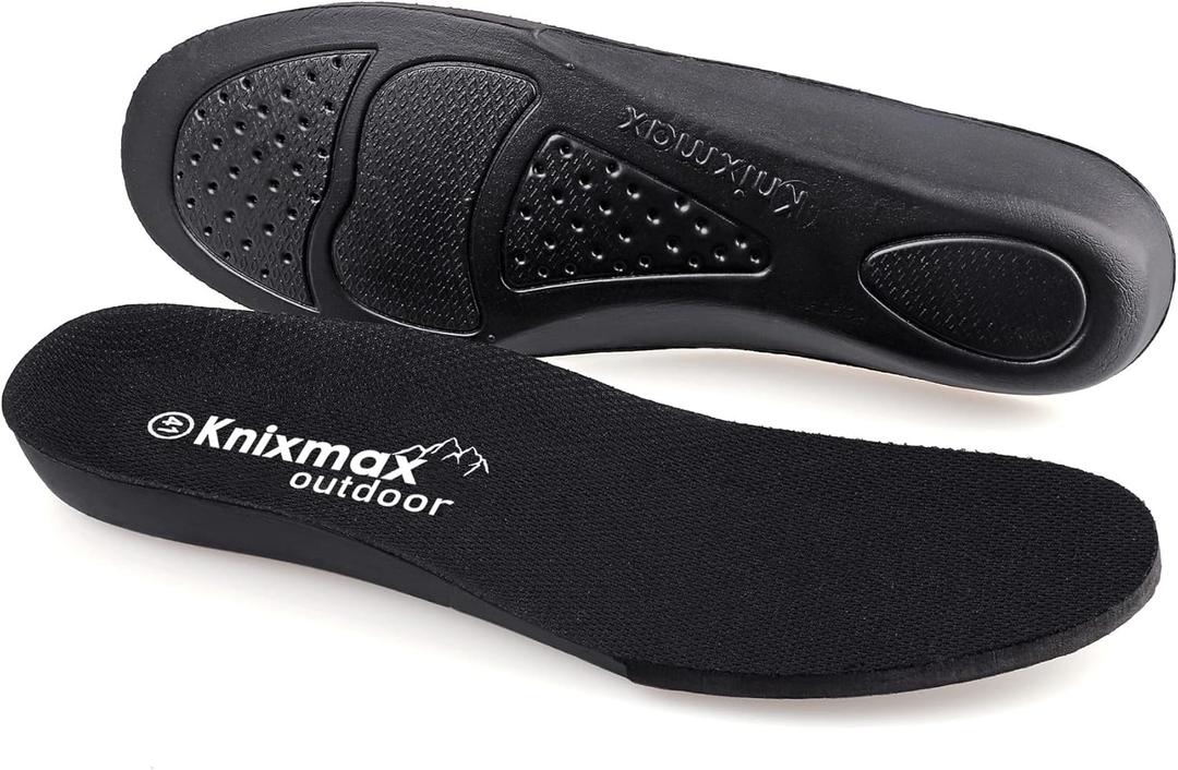 Cushioned Sports Insoles for Men Women Replacement Shoe Inserts for Plantar Fasciitis Flat Feet Comfort Sneakers Running Shoes Sole Insert Size 5-13 (Black)