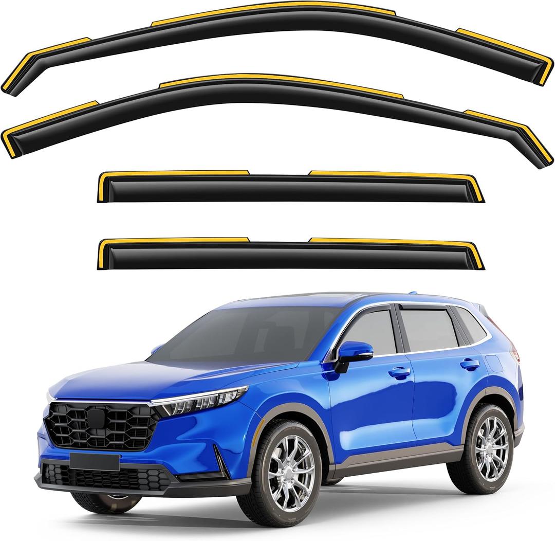 in-Channel Window Visors Rain Guards for Honda CR-V CRV 2023-2026 2027 LX EX EX-L Sport Hybrid Sport Touring, 4PCS Dark Smoke Window Deflectors, Vent Visors, Vent Shades, Car Accessories
