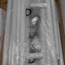 Buzowruil Metal Rolling Clothing Rack Adjustable Freestanding Garment Organizer with Wheels, Space-Saving Design for Home, Closet, Office, or Retail, White