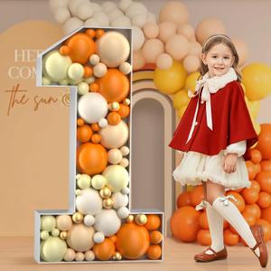 imprsv 4FT Marquee Number, Mosaic Numbers for Balloons, Mosaic Balloon Frame, Marquee Number, Number 1 Balloon for 1st Birthday Girl Decoration, Frist Anniversary Decorations, First Birthday Decor