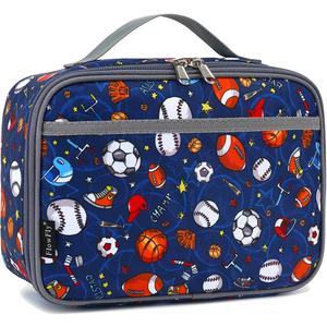 FlowFly Kids Lunch box Insulated Soft Bag Mini Cooler Back to School Thermal Meal Tote Kit for Girls, Boys, Football