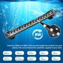 hygger 24/7 Mode Submersible Aquarium LED Light, Full Spectrum Hidden Fish Tank Light with 3 Rows Beads 7 Colors Auto On Off Sunrise-Daylight-Moonlight, Adjustable Timer Brightness 8W